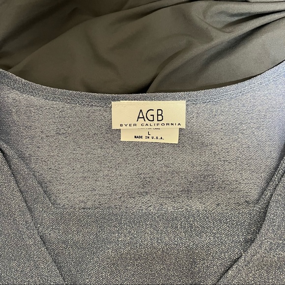 Y2K AGB BLUE SPARKLY GLITTER LONG SLEEVE SHIRT - Picture 6 of 7